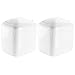 mDesign Set da 2 Mini pattumiera da tavolo in plastica robusta – Pattumiera bagno compatta per il bagno – Pratica pattumiera con coperchio basculante – bianco