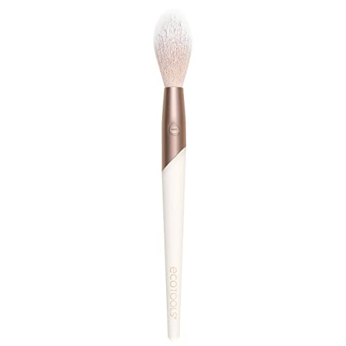 EcoTools Luxe Miękki zakreślacz makijaż twarz puder pędzel do makijażu, świecący blask, możliwość budowania pokrycia, ultramiękkie włosie do szczoteczki do twarzy, luksusowy profesjonalny pędzel, różowy, 1 sztuka