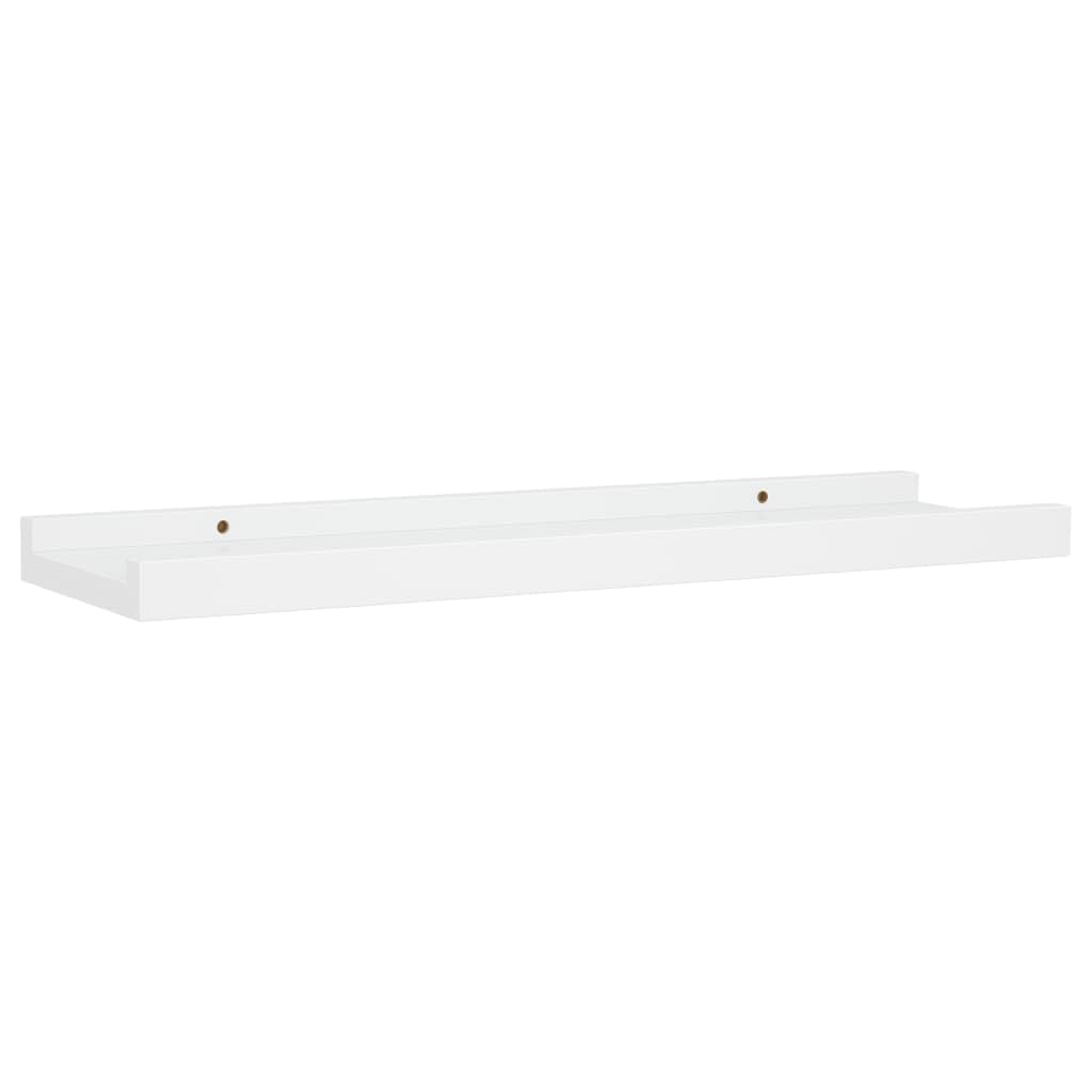 Mensole per Quadri 2 Pezzi, Scaffali da Parete in MDF Bianco, Design a U con Bordo Antiscivolo per Cornici e Decorazioni, 40 x 9 x 3 cm