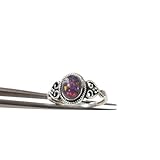 Natural Black Opal Ring, Black Opal Gemstone Ring, October Birthstone, Tiny Bohemian Ring, 925 Sterling Silver, Designer Womens Ring, Christmas, Thanksgiving, Handmade, Statement Jewelry