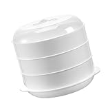 POPETPOP Caja Vaporera para Microondas Tapa Bandeja Resistente al Calor Utensilio de Cocina para Cocer Verduras y Arroz Apta para Lavavajillas