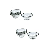 TOPBATHY 8 Stk alte emailleschale runde Müslischale Lebensmittelbehälter für Retro-Emaille-Schale emalieschüsseln Emaille Servierschüssel antikes Küchenbecken Vintage Futternapf Green