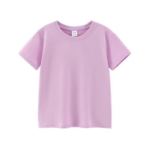 Image of Kids T Shirt Short Sleeve Crewneck Tee for Toddler Boys and Girls Cotton Basic Summer Top 2-6 Years