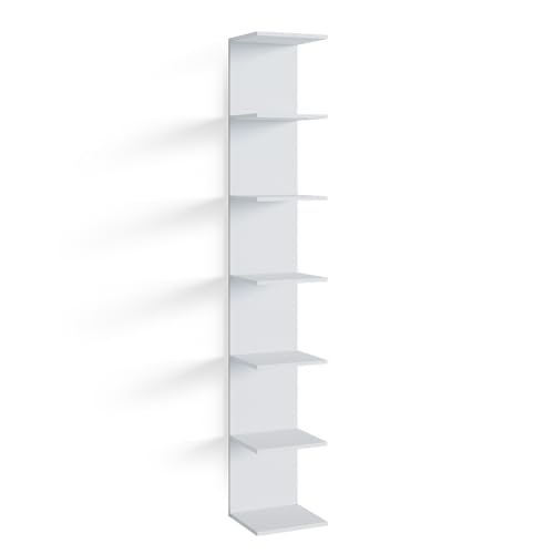 Vicco Estante de Pared Paolo, Blanco, 30 x 190 cm, montable para almacenar Libros y Objetos Decorativos