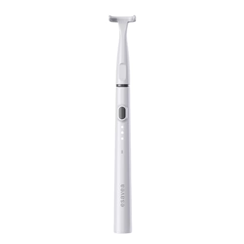 esavea esaflosser One Elektrische Zahnseide Zahnzwischenraumreiniger Alternative zu Zahnseide Sticks & Munddusche erreicht Backenzähne mühelos USB-C 60 Tage Akku 10 Aufsätze (Platinum-Weiß)