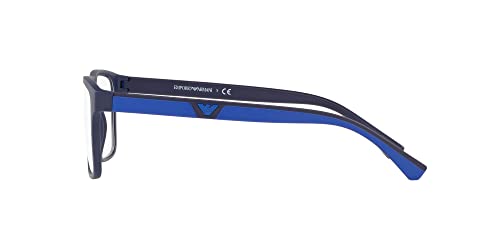 Emporio Armani Men's Ea4115 Prescription Eyewear Frames with Two Interchangeable Sun Clip-ons Rectangular