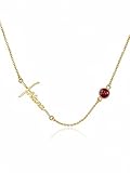 JUSTKIDSTOY Sideways Cross Necklace 14K Gold Plated Horizontal Cross Nana Pendant January Birthstone Garnet Jewelry Mother’s Day Birthday Gifts for Grandma Women