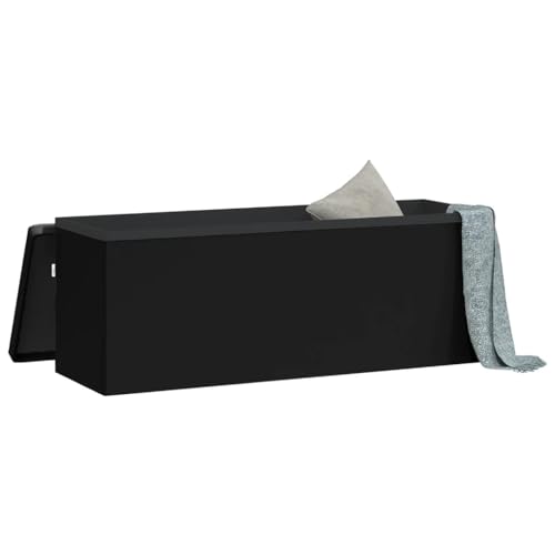 Banc à chaussures pliable et rembourré avec coffre de rangement