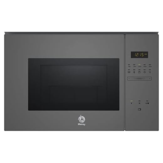 Balay 3CG5175A0 - Microondas Integrable Serie Cristal, Capacidad 25 Litros, Con Grill, Lanzamiento 2020, Gris Antracita
