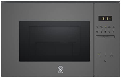 Balay 3CG5175A0 - Microondas Integrable Serie Cristal, Capacidad 25 Litros, Con Grill, Lanzamiento 2020, Gris Antracita