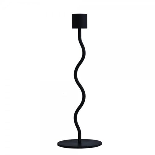 Cooee Design - Kerzenhalter - Curved - Edelstahl - Farbe: schwarz - (ØxH): 8,5 x 23,5 cm