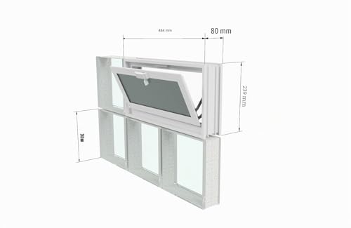 Miniatura 6 de Ventana De Ventilación Para Insertar En Una Pared De Bloques De Vidrio O Mampostería Dimensiones 48,4x24x8 Cm Unidad De Venta 1 Ventana