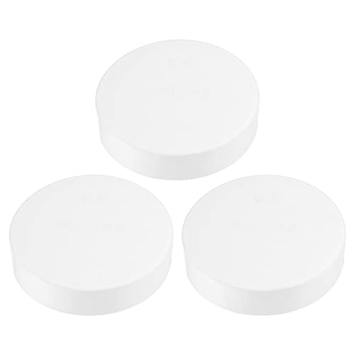 PATIKIL 3.5"/89mm PVC Pipe End Cap Fitting, 3 Pack Furniture Grade Plug Coupling Socket for DIY Garden, White