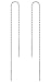 Gintan Sterling Silver 1mm Threader Earrings, 4 Inch (Silver)