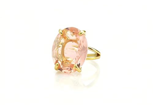 Bague en morganite or 14k pour femme au design artisanal unique