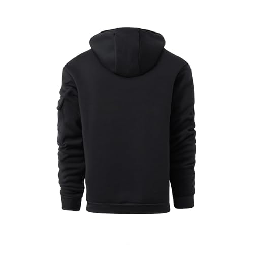 Men's Cotton Hoodies Sweatshirts Fashion Long Sleeve Drawstring Casual Fleece Pullover Hoodie with Pockets3