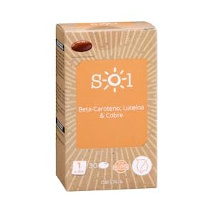 Perlas Sol contiene beta-caroteno, luteína y cobre Caja 30 cápsulas (15,02 g)