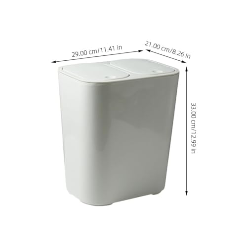 Caneca de Basura Doble Compartimento con Tapa Blanca miniatura 2