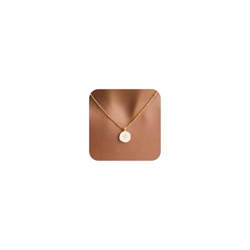 M MOOHAM Gold Cross Necklace for Women Girls, Non Tarnish 14K Gold Plated Simple Small Tiny Enamel Cross Choker Necklace Jewelry Trendy Religious Christian Baptism Faith Jewelry Gifts for Women Girls