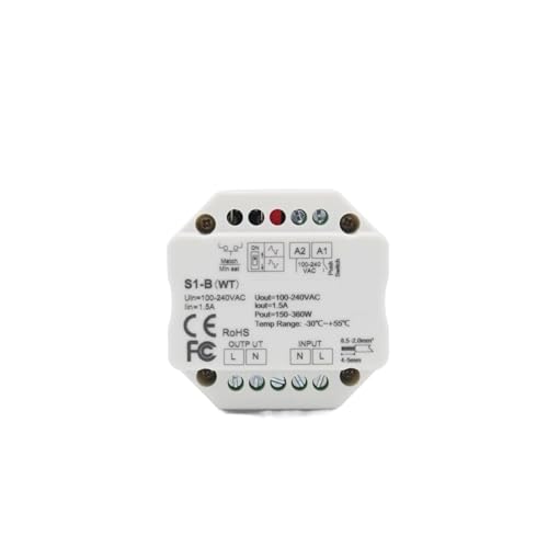 Variateur LED 220V S1-B-WT : contrôle tactile longue portée avec sa télécommande sans fil R11