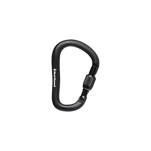 BLACK DIAMOND RockLock Screwgate Locking Belay/Rappelling Carabiner Black