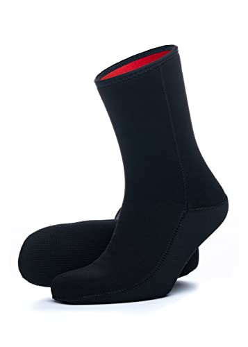 C-Skins 2023 Legend 4mm Thermal Neoprene Wetsuit Socks - Black - Glued and Blindstitched Seams - Reinforced kevlar sole Adult Footwear - 10
