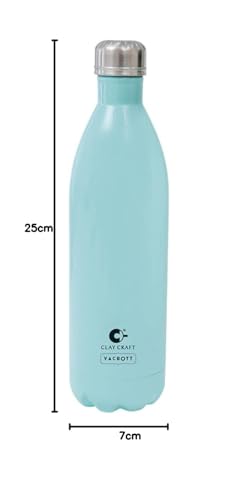 Image of Clay Craft Vacbott Vaccum Bottle, 500 ml Stark Double Walled 24 Hours Hot and Cold Water Bottle, 1 Piece| Leak Proof | Office Bottle | Gym | Home | Kitchen (Sky Blue)