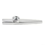 Metall-Kazoo-Instrument, Aluminium-Summflöte für Gitarrenbegleitung, Taschengröße, Windwerkzeug für Anfänger, Musikliebhaber und Neuheit, für einfaches Spielen (Silber)