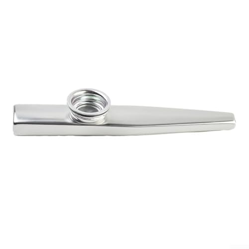 Instrument kazoo en métal, flûte bourdonnement en aluminium pour accompagnement de guitare, outil à vent de poche pour les amateurs de musique débutants et nouveautés, pour un jeu facile (argenté)