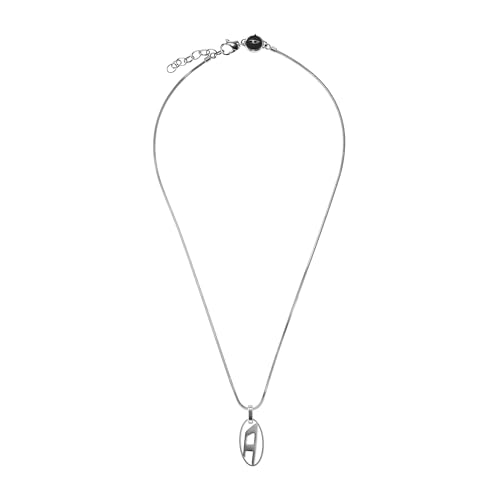 Diesel Necklace for Men Single Pendant, L550xW2.0mm Silver Stainless Steel Necklace, DX1342040