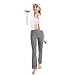 Girls High Waist Yoga Pant Fashion Stretch Straight Sports Pants Comfort Slim Fit Tummy Control Lounge Trouser (2-13 Years) Gray