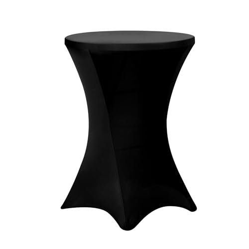 Dehnbare elastische Tischdecken Größen - Modernes minimalistisches Design Perfekt für Bars runde Tische Hochzeiten Partys - Elegantes Ambiente (1 Schwarz 70 * 75cm)