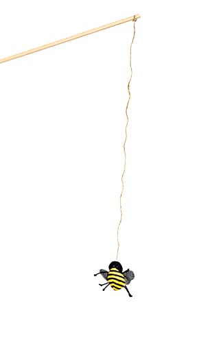 Fatface Bumble Bee Chase Stick for Cat/Kittens and Dogs/Puppies, Grey, One Size (Pack of 1) - Image 2