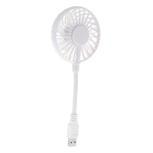 Image of Mini Portable USB Fan Desk Fan Bendable Cable for Travel Commute Lightweight White 28x8x2.8cm