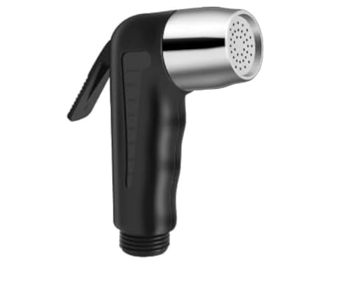 Bargain - Alcachofa de ducha de mano para inodoro, bidé, lavado con chorro de agua, manguera de goma de PVC, accesorios de cocina y baño (manguera de PVC de 150 cm + pulverizador) (negro simple)