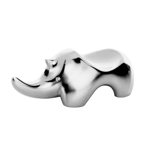 OSOLADY 合製犀牛形箸置き スプーンフォークホルダー 滑らか表面 食卓用収納ラック キッチン整理用小物スタンド