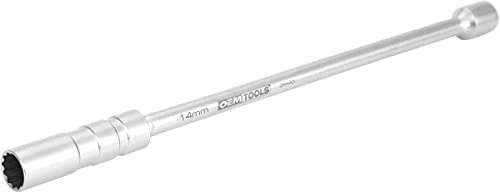 OEMTOOLS 22813 3/8' Drive 14 mm x 12 Pt. Thin Wall Spark Plug Socket, 12' Extension, Works on BMWs, Minis and More, Fits into Tight Spaces, Plug Retainer Holds Tight to Loose Spark Plugs
