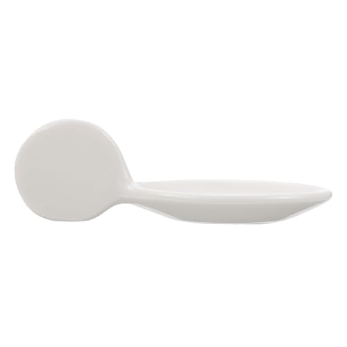 NAMOARLY 1pc Caviar Spoon Chinese Spoons Cocktail Mixing Spoon Eating Spoons Chopstick Rest Dessert Spoon Fruit Spoon Appetizer Canape Serving Spoon Black Truffle Spoon Stir White Ceramics