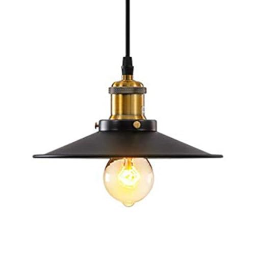 Lámpara colgante negra mate E27 vintage con altura ajustable para iluminación de comedor