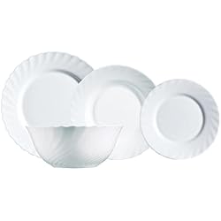 Luminarc Trianon Vajilla Opal 19 Piezas - 6 Personas Blanco