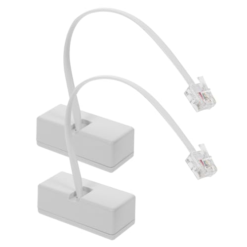 Angoily Convenient Detachable Design 2pcs Rj11 Splitter Data Line Adapter Phone Plug Splitter Analog Telephone Adapter
