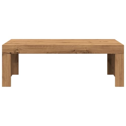 Table basse chêne Artisan design moderne et stable avec grand tiroir - 5