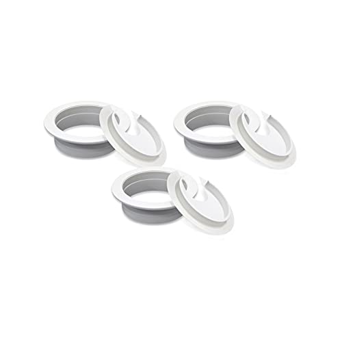 JANEMO Continuous Grommets,3 Pcs Desk Wire Hole Insert,2 Inch Mounting Desk Hole Gromment,Use for Organize The Wires from Computer Desks,PC Peripheral,Office Equipment,White