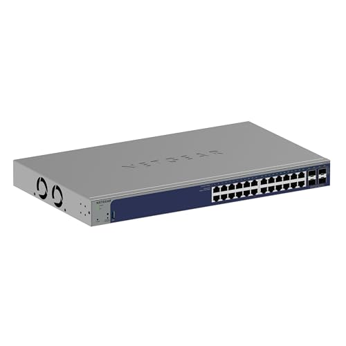 Image of NETGEAR 28-Port Gigabit Ethernet Smart Switch (GS728TXv3)- Managed, with 24 x 1G, 4 x 10G SFP+, Optional Insight Cloud Management, Desktop or Rack Mount