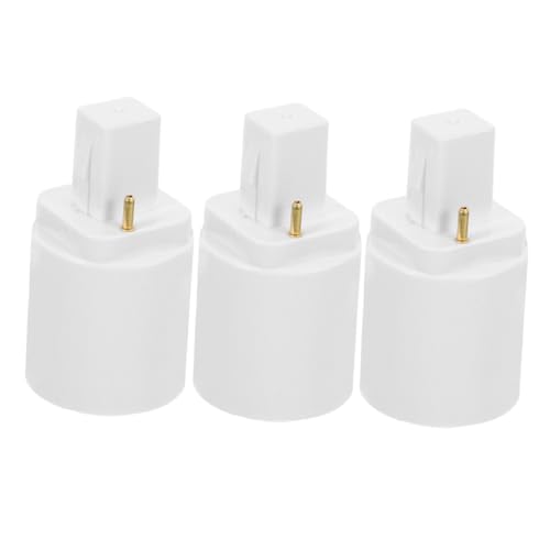 Générique Lot de 3 Adaptateurs G24D vers E27 à 2 Broches Convertisseur de Douille pour Ampoules LED Compatible Maison Bureau et Magasin Convertisseur de Lampe Sécurisé Ac100-230V