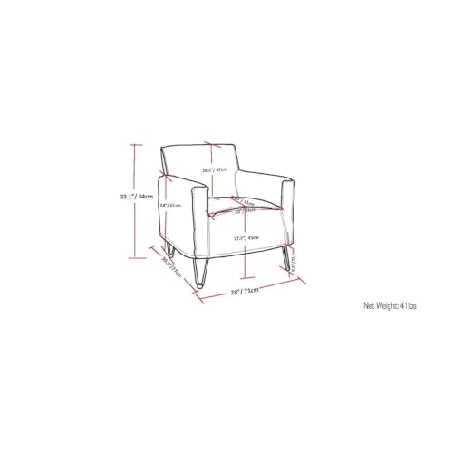 Sillón moderno gris con patas de metal miniatura 5