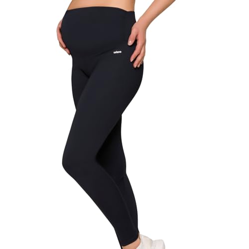 SELENE Calça Legging Gestante Cós Anatômico Poliamida, Preto, G
