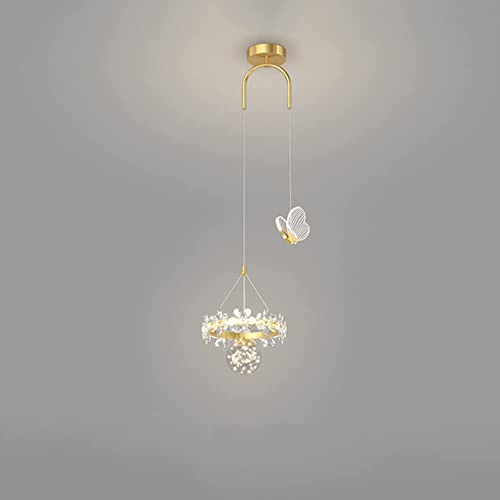 Lampe suspendue gypsophile LED avec reflets cristal pour un éclairage doux