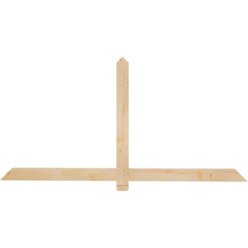 72"W x 36"H x 1 1/2"D x 3 1/2"F, 12/12 Pitch, Eugene Smooth Timber Gable Bracket, Douglas Fir
