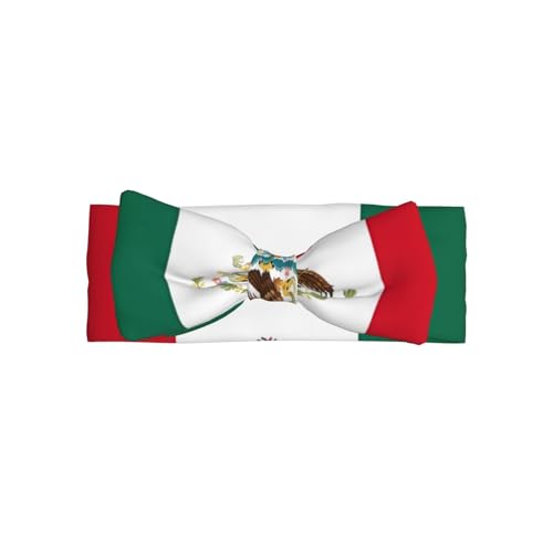 Flag of Mexico Baby Bow Headband. Comfortable baby headband, suitable for daily wear and photo props.